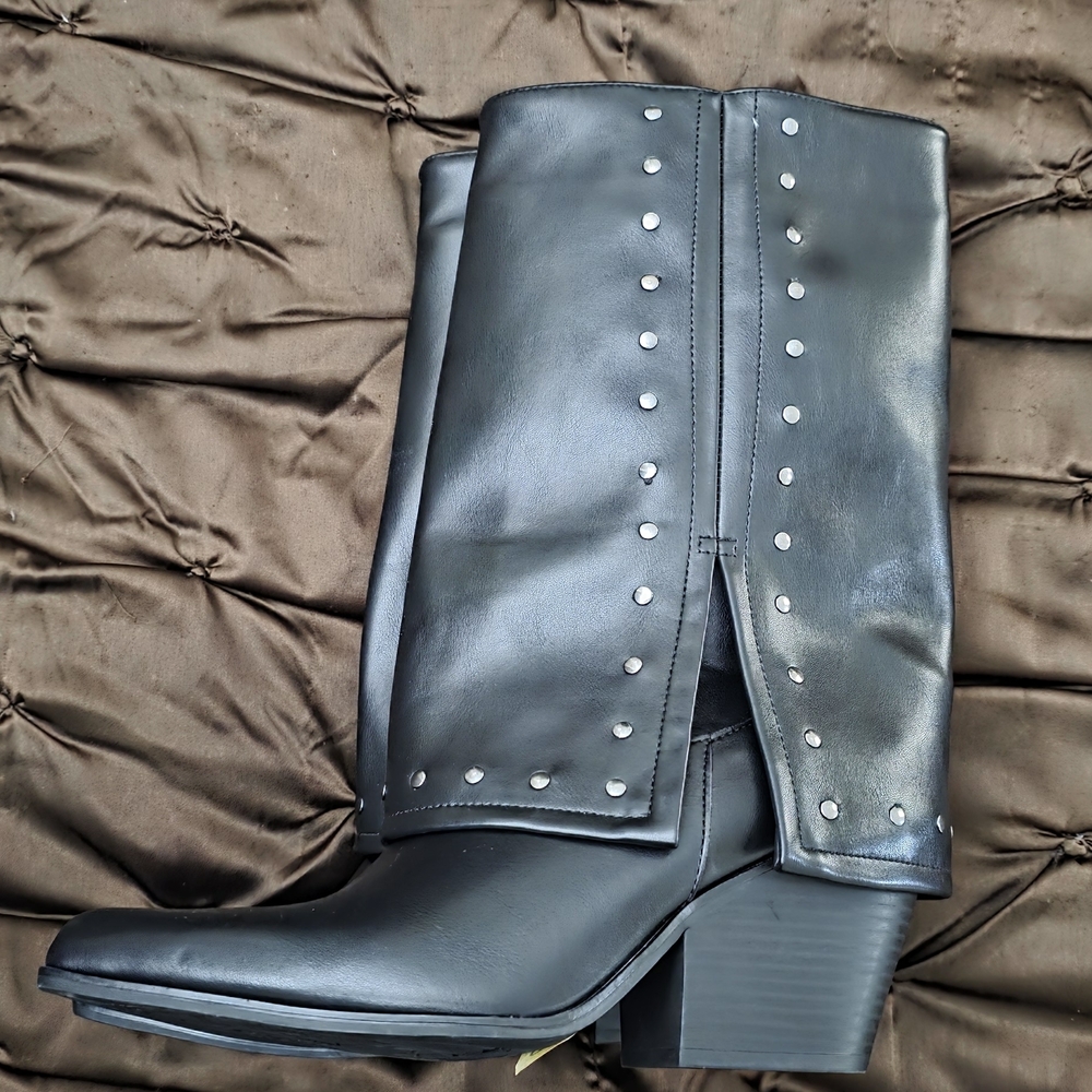 Sincerely Jules Black Studded Mid-Calf Boots – New Without Box